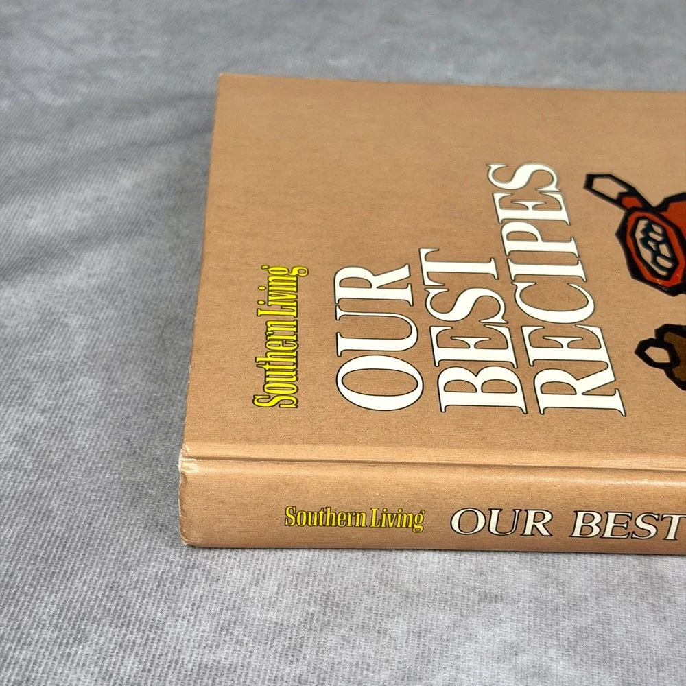 Southern Living Our Best Recipes Cookbook 1970's Vintage Hardcover Tan Retro